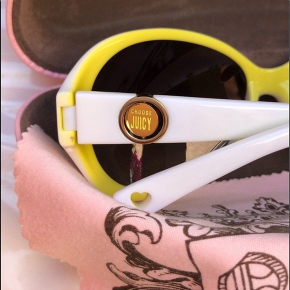 Vintage “Shades of Couture”  Juicy Couture sunglasses 🕶 White and Yellow - Picture 2 of 8